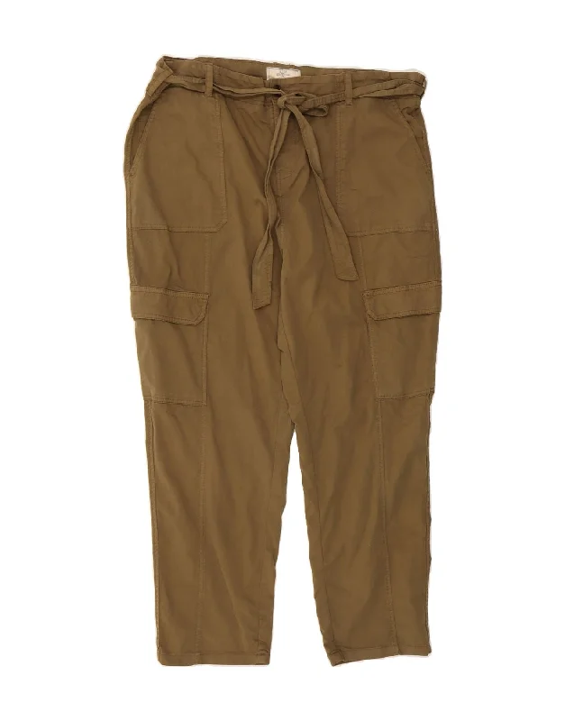 FAT FACE Womens Tapered Cargo Trousers UK 20 2XL W40 L28 Green Cotton