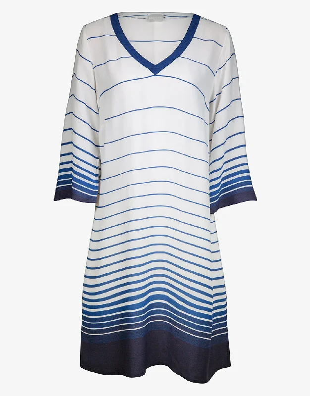 Blue Illusion Tunic - Blue and White Trendy new unclassified skirts