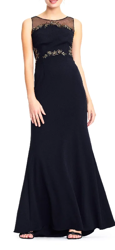 Adrianna Papell AP1E202366 Long Formal Sleeveless Mesh Dress Women's maxi dresses