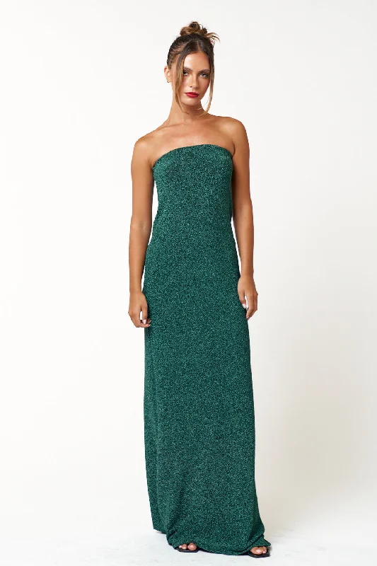 Long Strapless Glitter Maxi Dress Chic maxi dresses