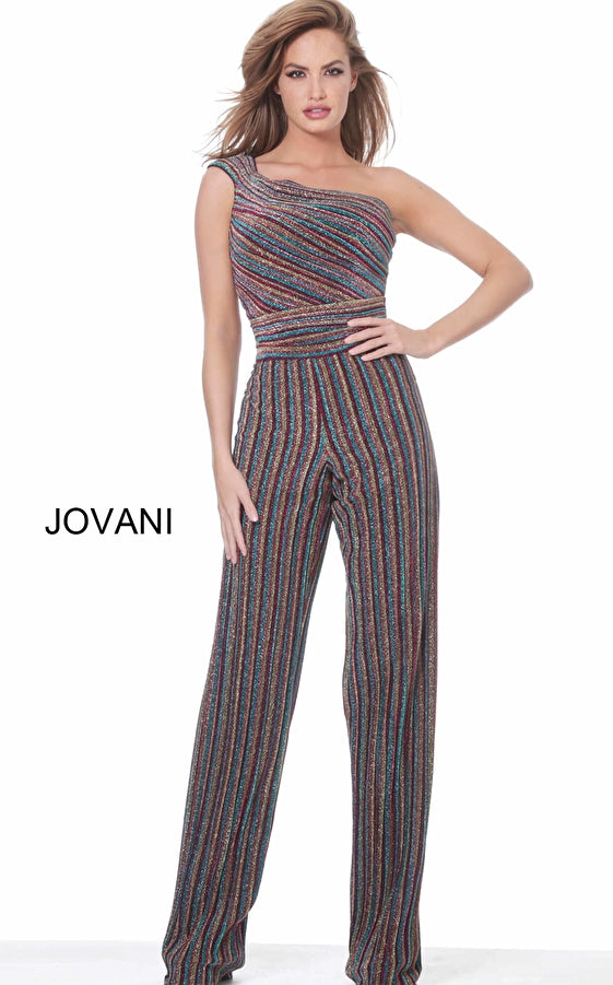 Jovani M03528 Long Formal One Shoulder Jumpsuit Birthday maxi dresses