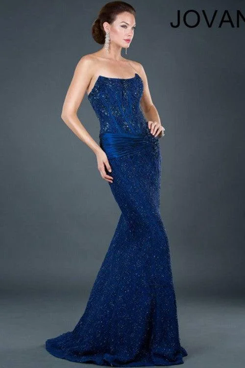 Jovani 5470 Strapless Corset Long Mermaid Dress Minimalist maxi dresses