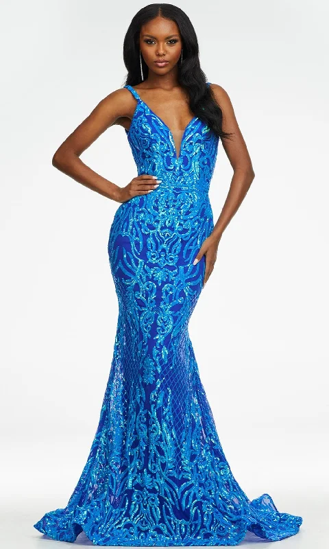Ashley Lauren - 11113 Sequin Motif Long Gown Affordable party dresses