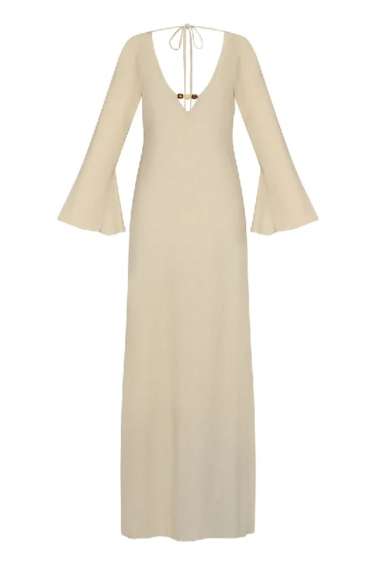 ANACONDA VESTIDO IN ECRU Backless unclassified dresses
