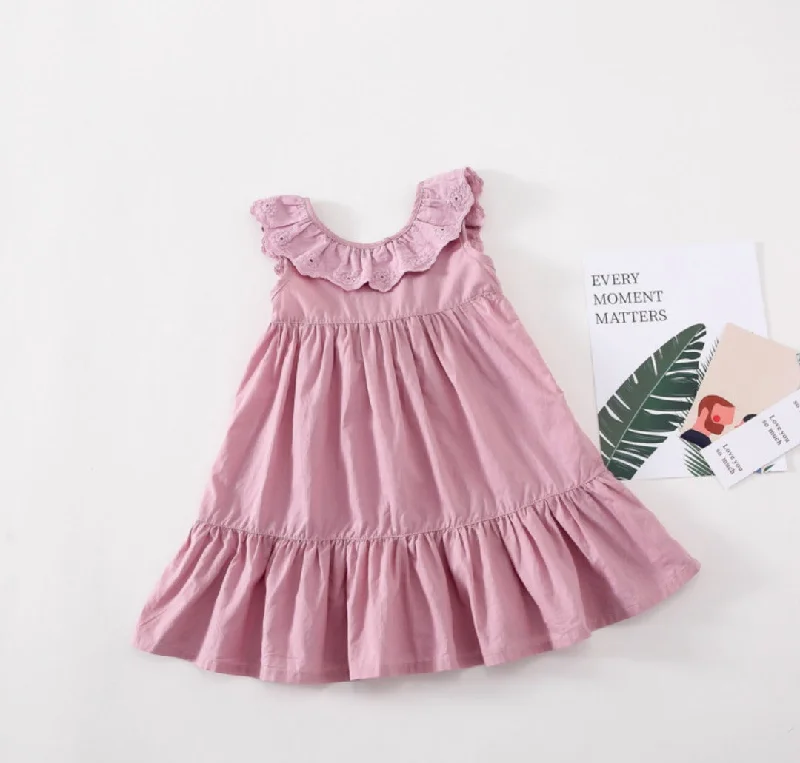 Back Ribbon Patchwork Dress in Pink Trendy unclassified dresses