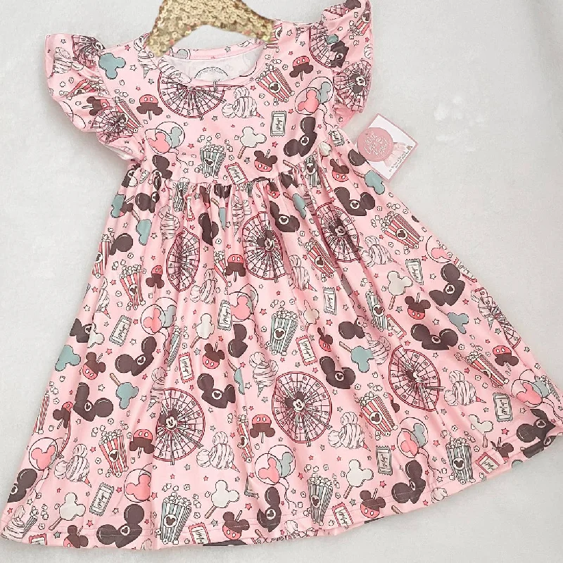 Girls Fun Character Dresses - Pink Ferris Wheel Theme Park Cocktail unclassified dresses