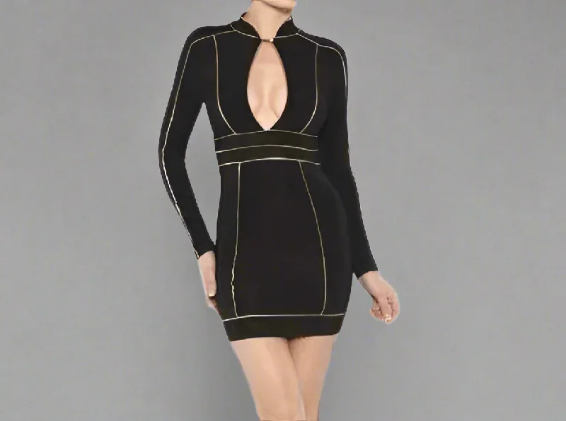 Gold Lines Dress Sexy unclassified dresses