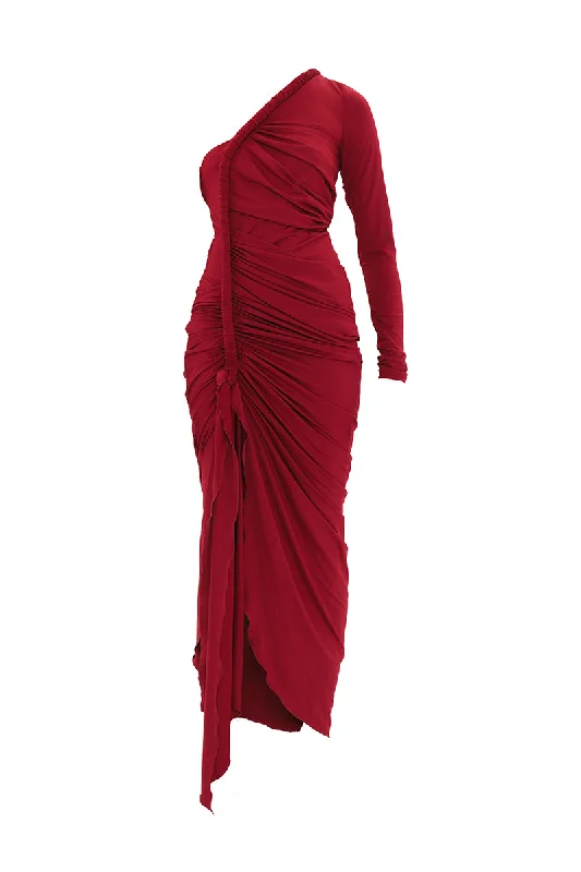 TURI MESH DRESS IN BURGUNDY Cocktail unclassified dresses