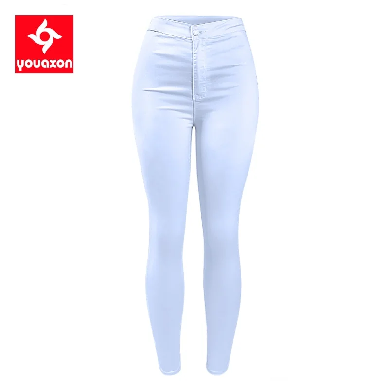 1888 Youaxon Women`s High Waist White Basic Casual Stretch Skinny Denim Jean Pants Trousers Jeans For Women 1888 Youaxon Women`s High Waist White Basic Casual Stretch Skinny Denim Jean Pants Trousers Jeans For Women