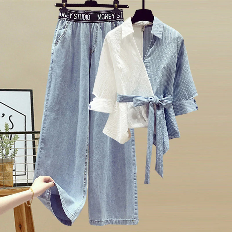 Women's pants summer solid color plus size traf Korean color block shirt jeans high waist loose casual y2k Women's jeans Women's pants summer solid color plus size traf Korean color block shirt jeans high waist loose casual y2k Women's jeans