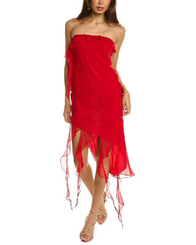Amanda Uprichard Chelsey Silk Midi Dress Casual Midi Look